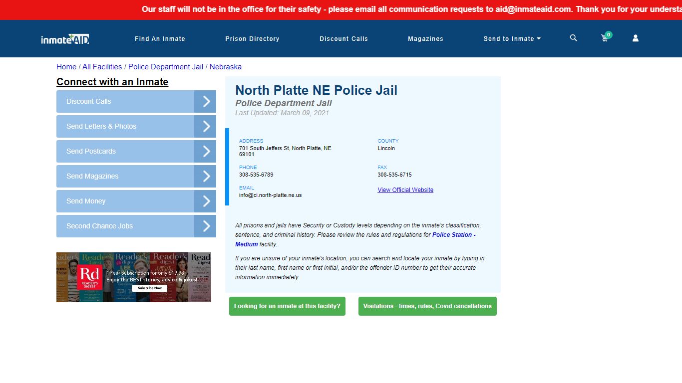 North Platte NE Police Jail & Inmate Search - North Platte, NE