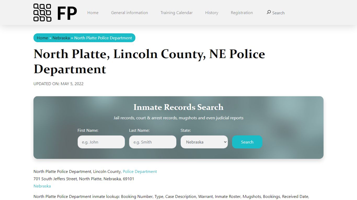 North Platte, NE Police - City Jail Inmates, Arrests